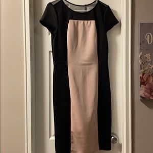 Pink and black cocktail dress